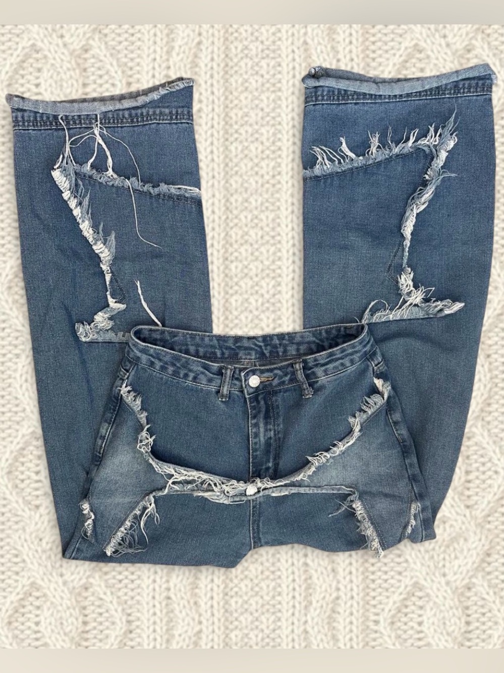 Distressed Blue Women’s Jeans - Classic Indigo